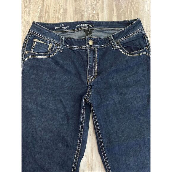 Lane Bryant Genius Fit Cropped Jeans Mid Rise Relaxed Women’s Sz 14 - Picture 2 of 6